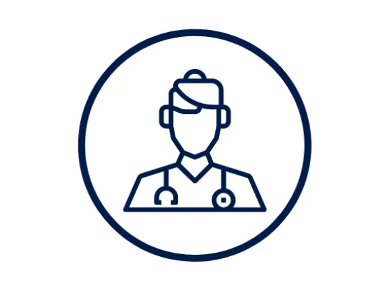 Dark Blue Icon of Nursing Individual